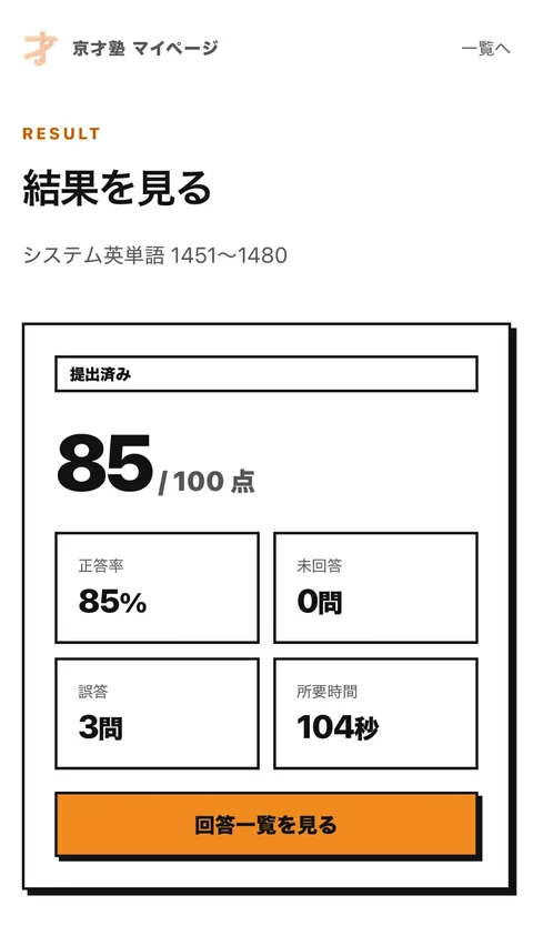 小テストの結果